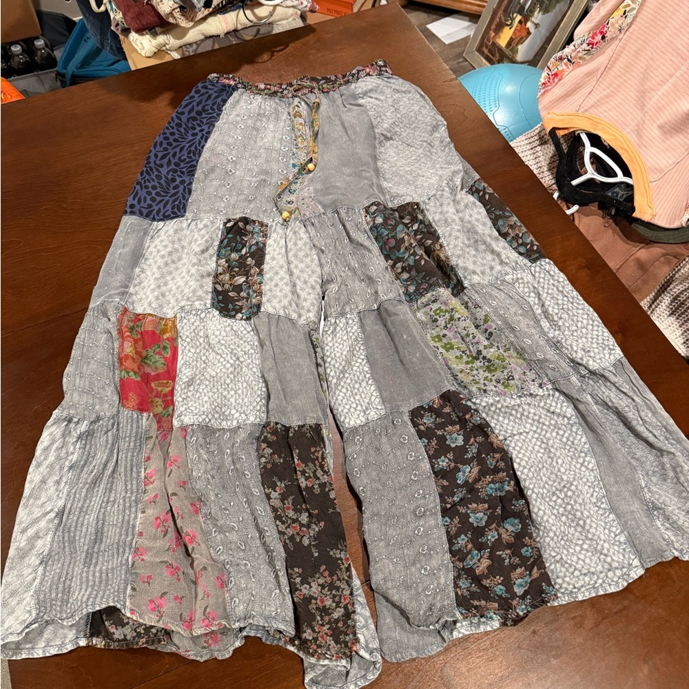 "Young Threads” NWT Wide Leg
Patchwork Pants NWT - image 1